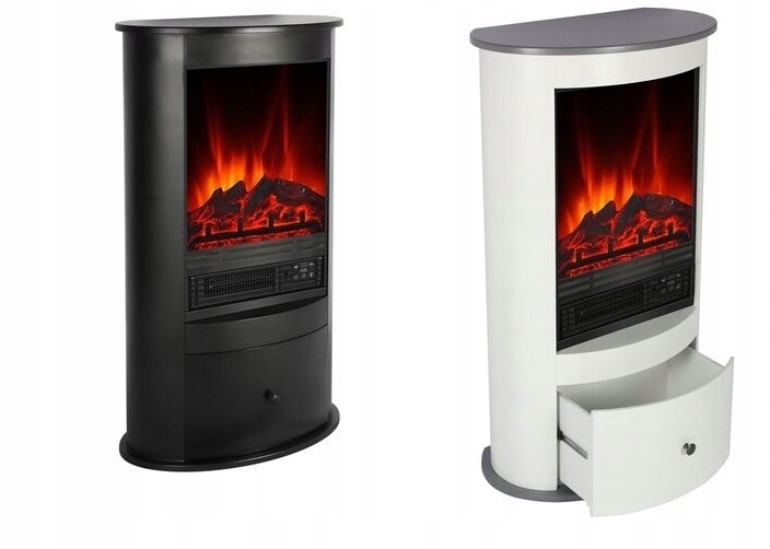 El Fuego stojaci krb s funkciou ohrevu, biely, 1800 W, 60 x 100 x 33 cm
